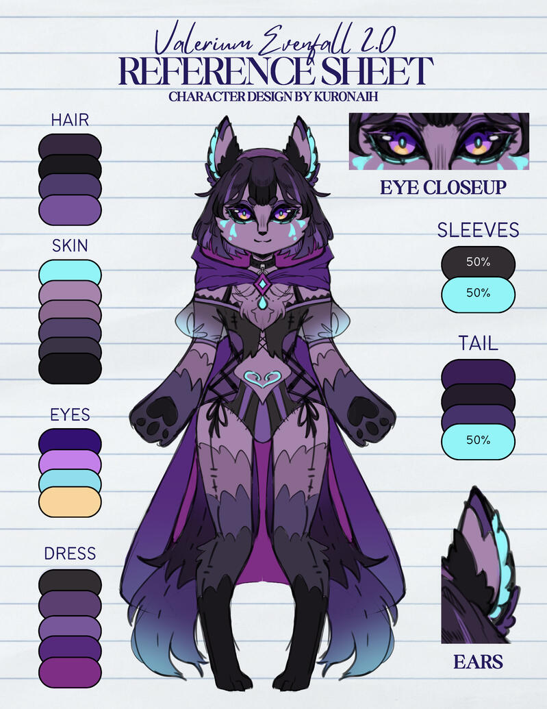Valerium Evenfall Plushy 2.0 Reference Sheet